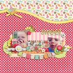 Digital scrapbooking layout by Lizzy using Yummy Scrummy kit by lliella designs