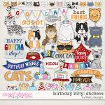 Birthday Kitty Stickers by lliella designs
