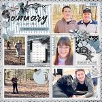 Black & White: January by Connection Keeping Digital Layout SweetChar