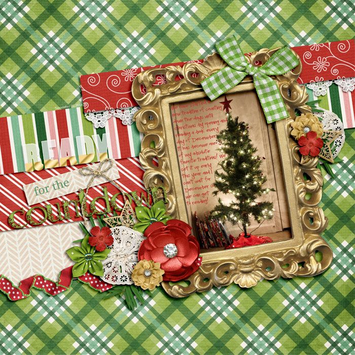 Digital scrapbooking layout by Adrienne using Santa is Coming to Town Kit by lliella designs