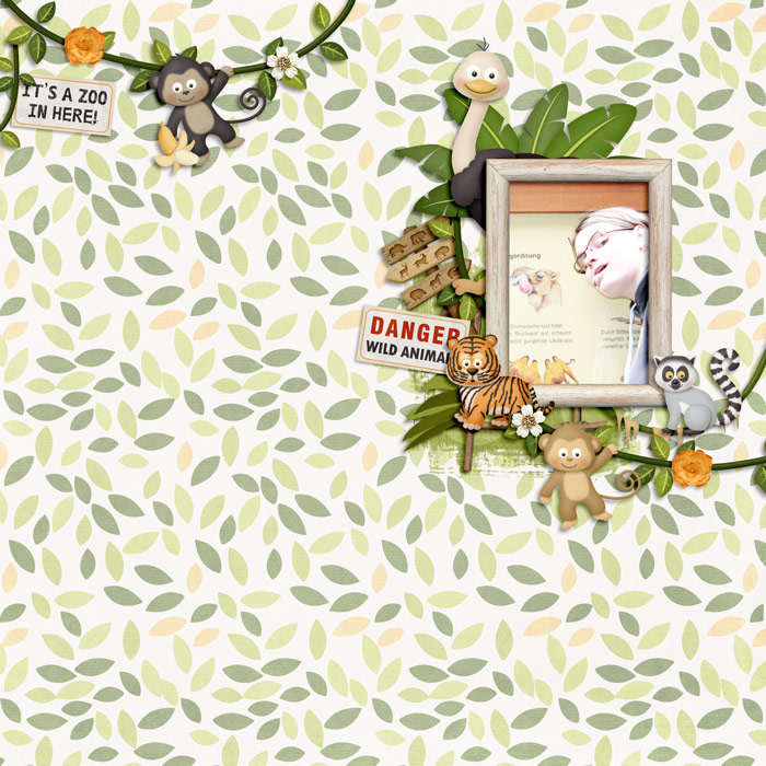 Digital scrapbooking layout by Cornelia using Zoo Adventures Kit by lliella designs