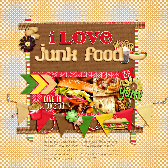 Digital scrapbooking layout by Niki using Fast Foodie Kit by lliella designs