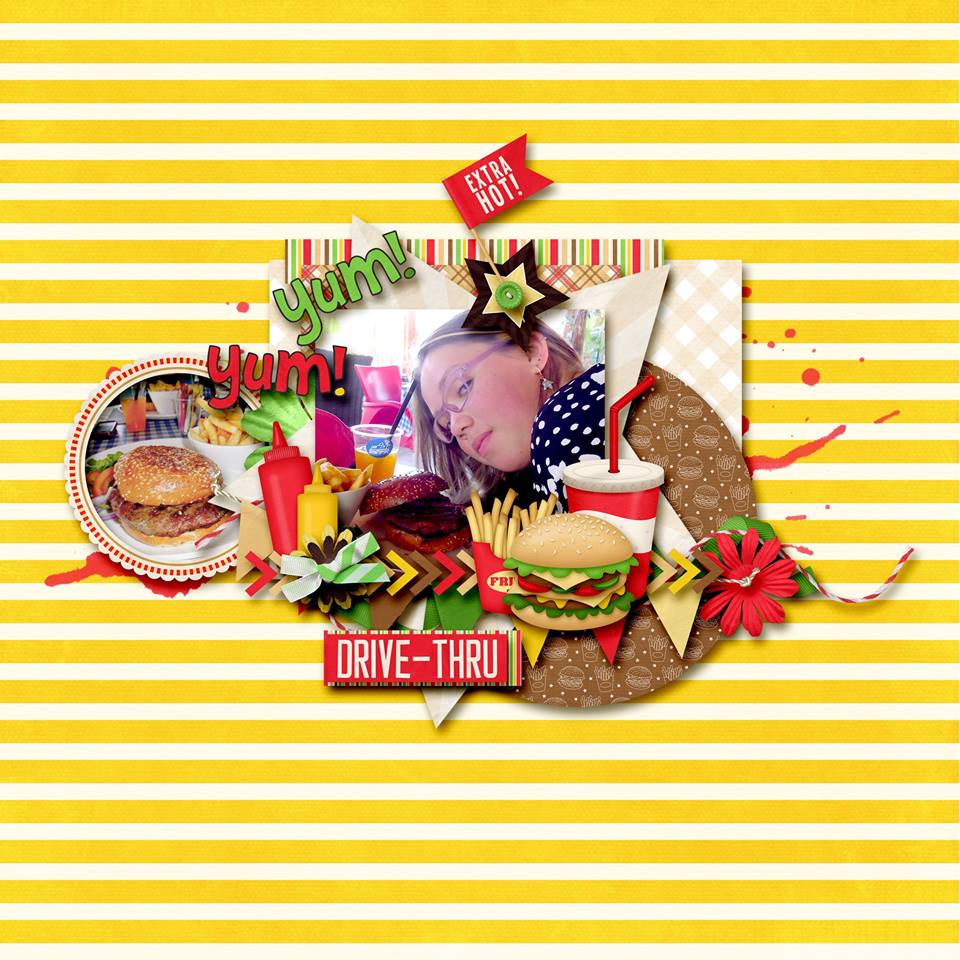 Digital scrapbooking layout by Sanka using Fast Foodie Kit by lliella designs