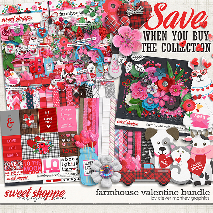 Farmhouse Valentine Bundle by Clever Monkey Graphics