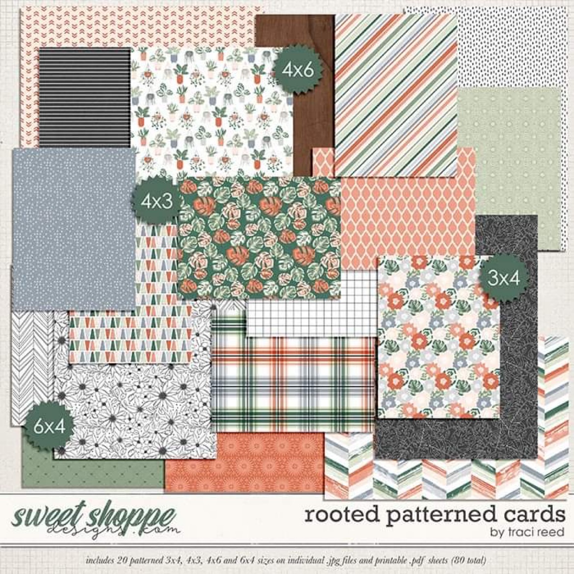 Rooted Patterned Cards by Traci Reed