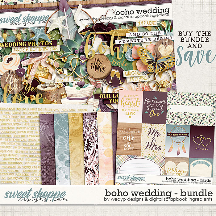 Boho Wedding  - bundle by Digital Scrapbook Ingredients & WendyP Designs