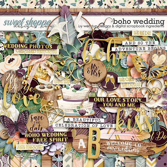 Boho Wedding by Digital Scrapbook Ingredients & WendyP Designs
