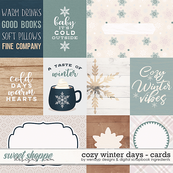 Cozy winter days - cards by Digital Scrapbook Ingredients & WendyP Designs Cozy winter days - cards by Digital Scrapbook Ingredients & WendyP Designs