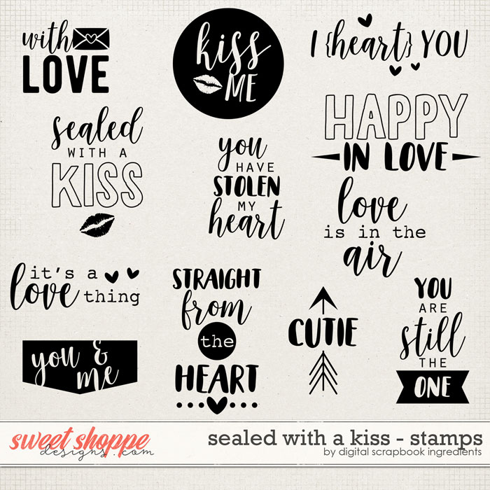 Sealed With A Kiss | Stamps by Digital Scrapbook Ingredients Sealed With A Kiss | Stamps by Digital Scrapbook Ingredients