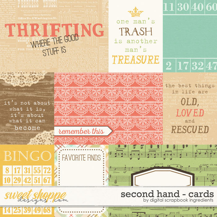 Second Hand | Journal Cards by Digital Scrapbook Ingredients Second Hand | Journal Cards by Digital Scrapbook Ingredients