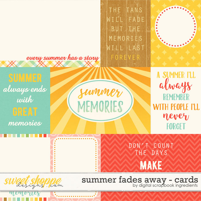 Summer Fades Away | Journal Cards by Digital Scrapbook Ingredients Summer Fades Away | Journal Cards by Digital Scrapbook Ingredients