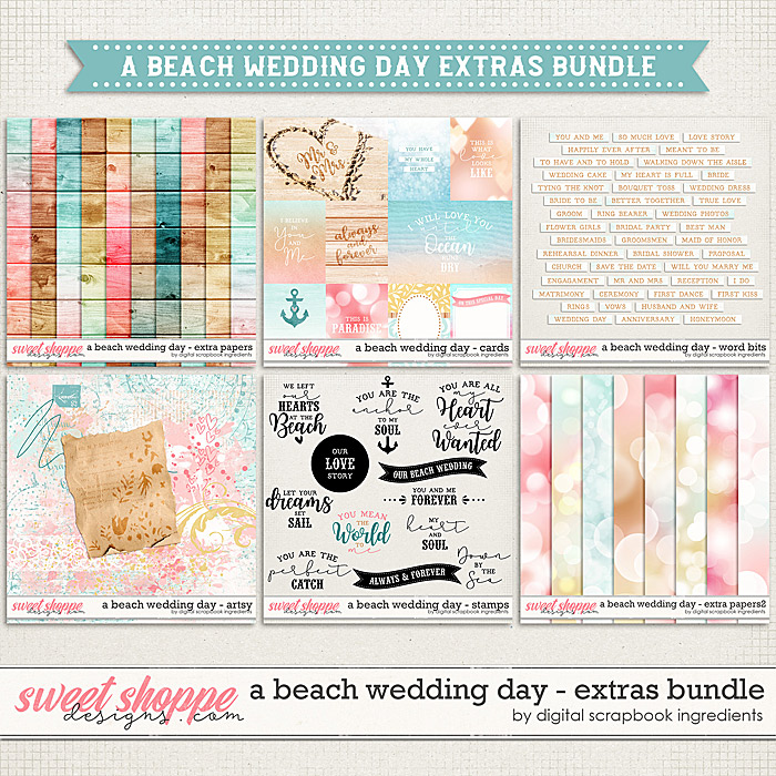 A Beach Wedding Day | Extras Bundle by Digital Scrapbook Ingredients