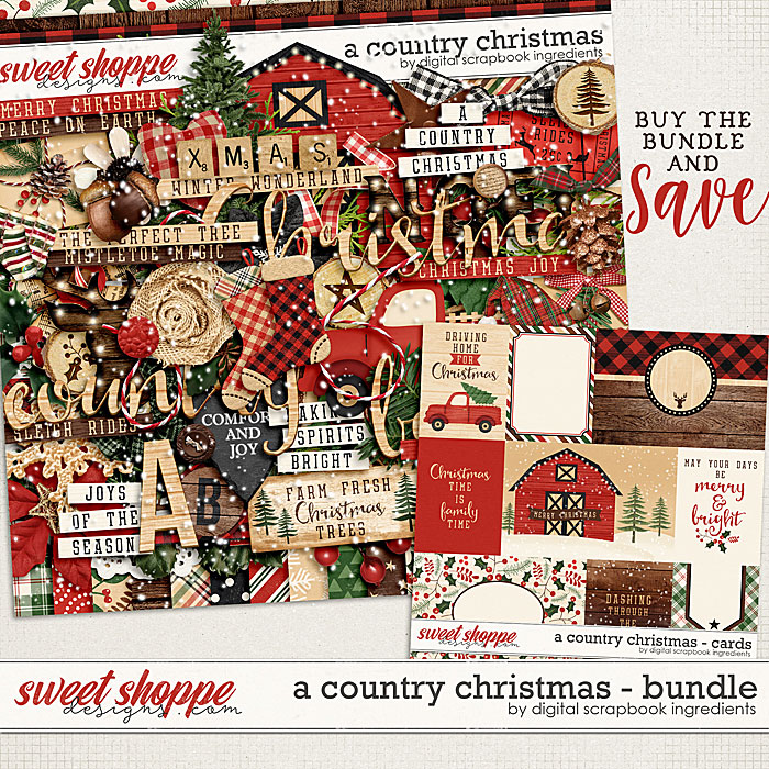 A Country Christmas Bundle by Digital Scrapbook Ingredients
