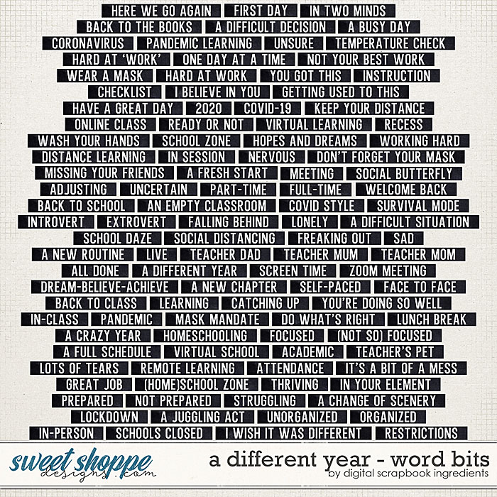 A Different Year | Word Bits by Digital Scrapbook Ingredients