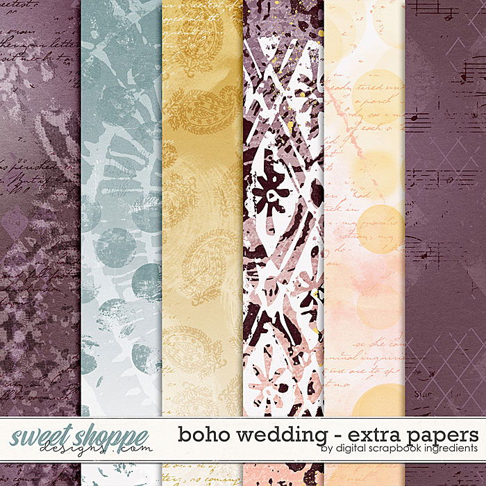 Boho Wedding | Extra Papers by Digital Scrapbook Ingredients Boho Wedding | Extra Papers by Digital Scrapbook Ingredients