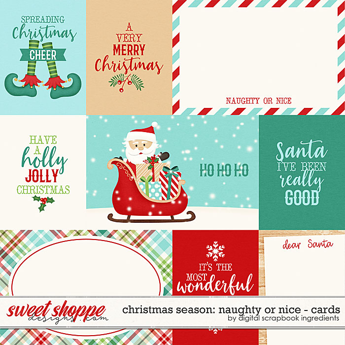 Christmas Season: Naughty or Nice | Cards by Digital Scrapbook Ingredients