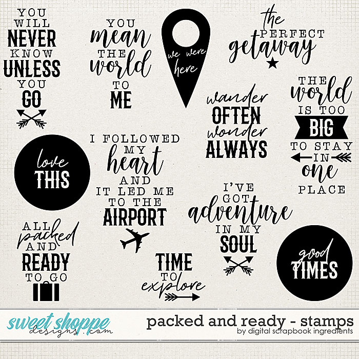Packed And Ready | Stamps by Digital Scrapbook Ingredients