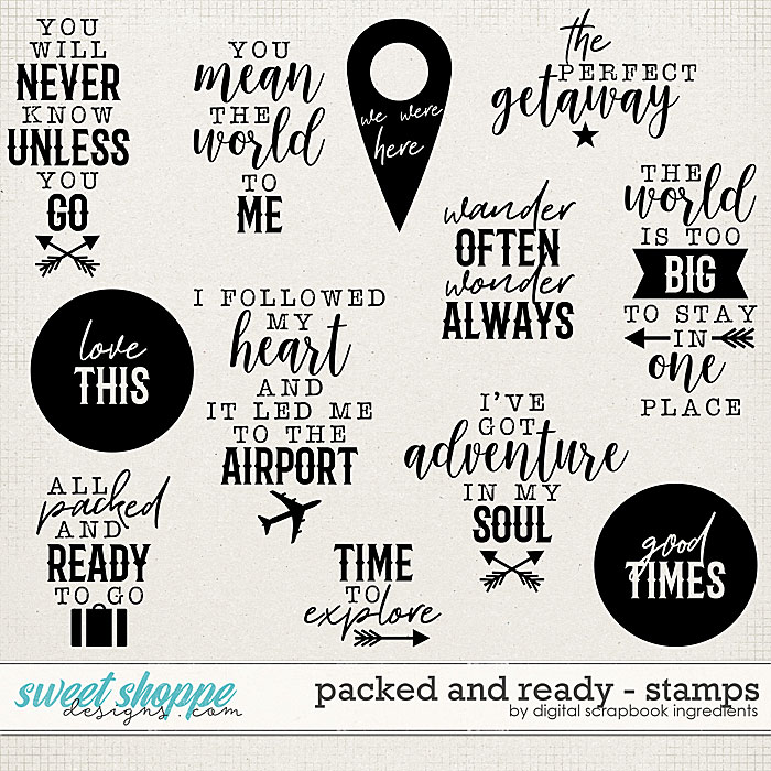 Packed And Ready | Stamps by Digital Scrapbook Ingredients Packed And Ready | Stamps by Digital Scrapbook Ingredients