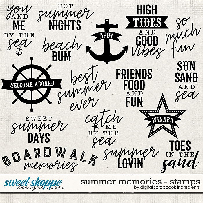 Summer Memories | Stamps by Digital Scrapbook Ingredients Summer Memories | Stamps by Digital Scrapbook Ingredients