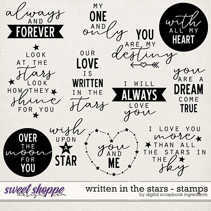 Written In The Stars | Stamps by Digital Scrapbook Ingredients Written In The Stars | Stamps by Digital Scrapbook Ingredients