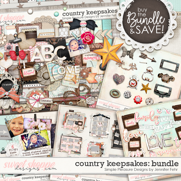 Country Keepsakes BUNDLE:  Simple Pleasure Designs by Jennifer Fehr 