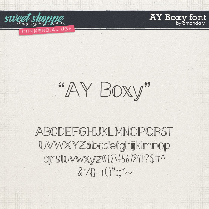 CU AY Boxy font by Amanda Yi