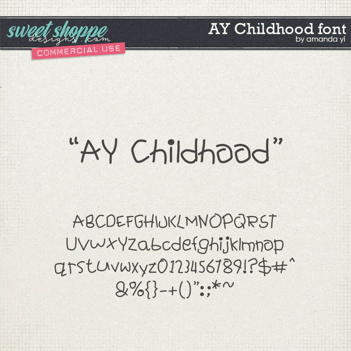 CU AY Childhood font by Amanda Yi