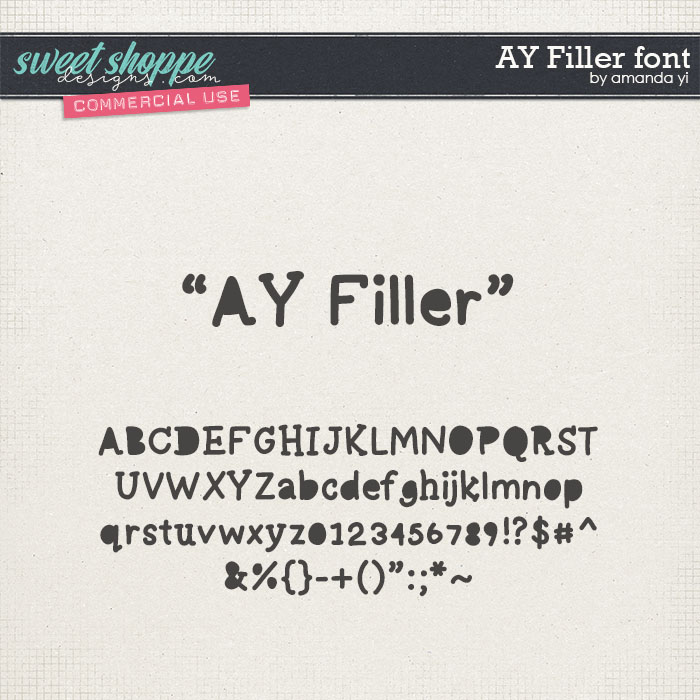 CU AY Filler font by Amanda Yi