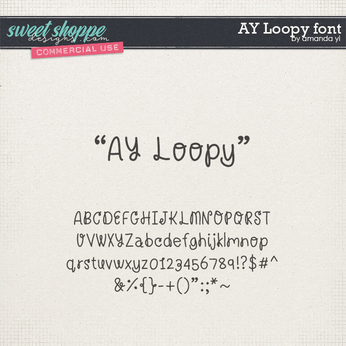 CU AY Loopy font by Amanda Yi
