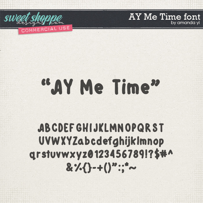 CU AY Me Time font by Amanda Yi