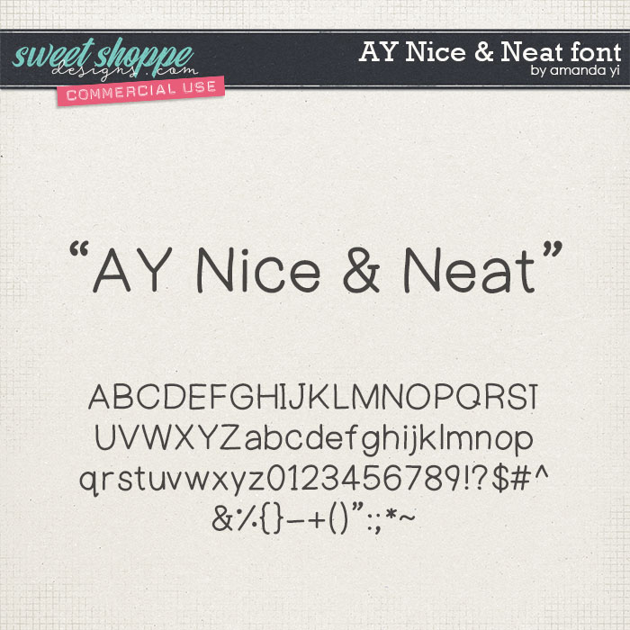 CU AY Nice and Neat font by Amanda Yi