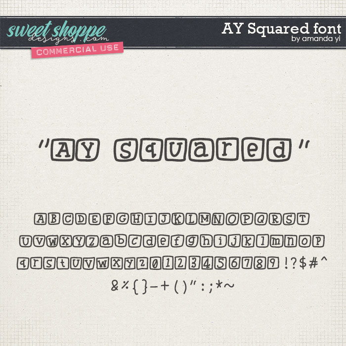 CU AY Squared font by Amanda Yi