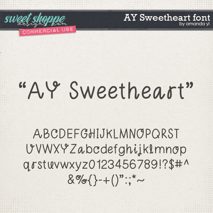 CU AY Sweetheart font by Amanda Yi