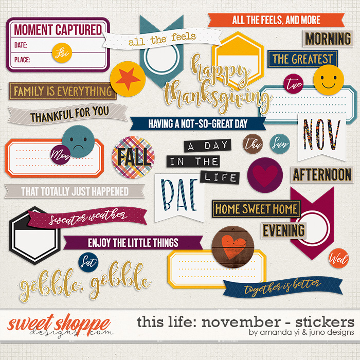 This Life: November - Stickers by Amanda Yi & Juno Designs This Life: November - Stickers by Amanda Yi & Juno Designs