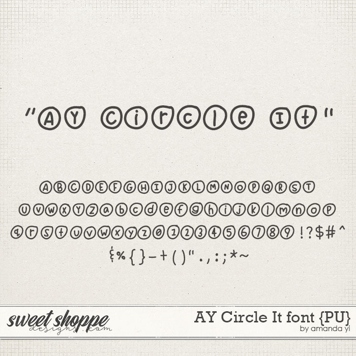 AY Circle It font {PU} by Amanda Yi
