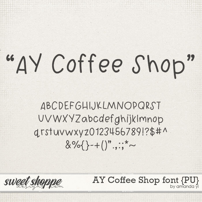 AY Coffee Shop font {PU} by Amanda Yi