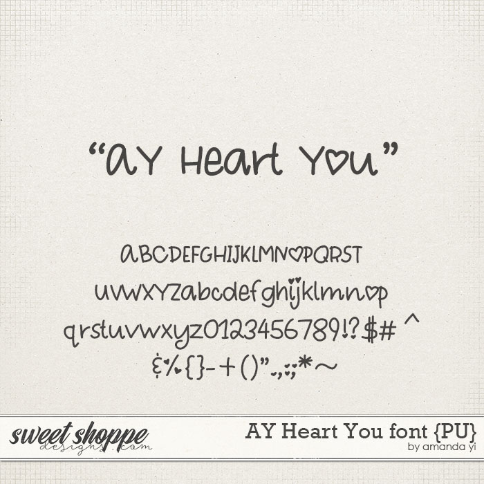 AY Heart You font {PU} by Amanda Yi