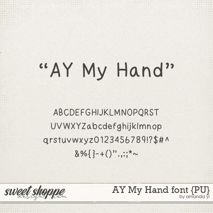 AY My Hand font {PU} by Amanda Yi