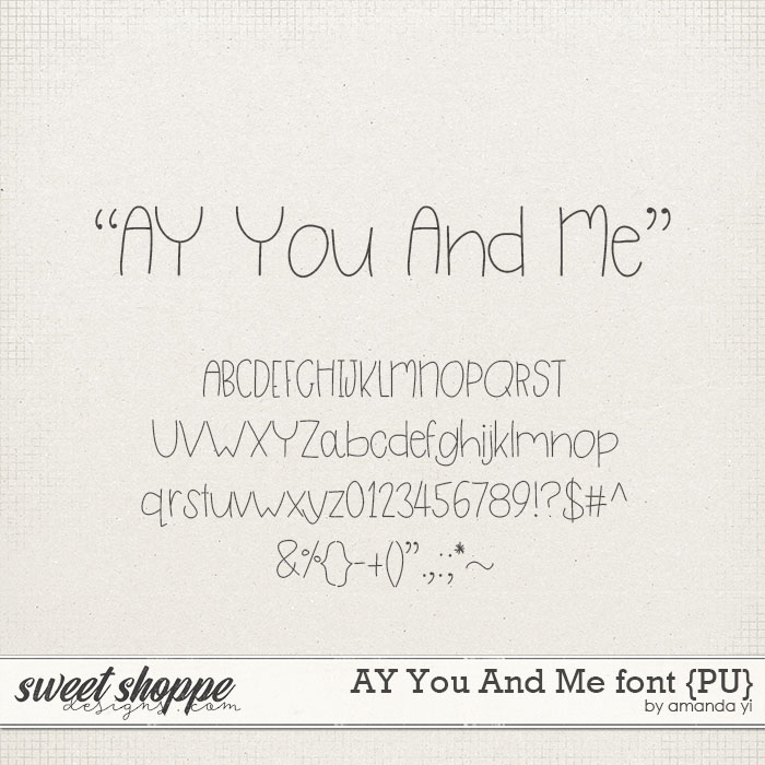 AY You And Me font {PU} by Amanda Yi