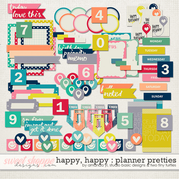Happy Happy Planner Pretties by Amanda Yi, Studio Basic and Two Tiny Turtles Happy Happy Planner Pretties by Amanda Yi, Studio Basic and Two Tiny Turtles