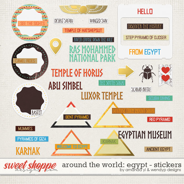 Around the world: Egypt - stickers by Amanda Yi and WendyP Designs