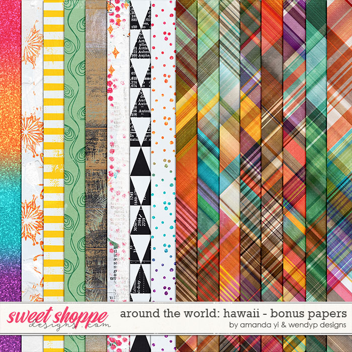 Around the world: Hawaii - bonus papers by Amanda Yi and WendyP Designs