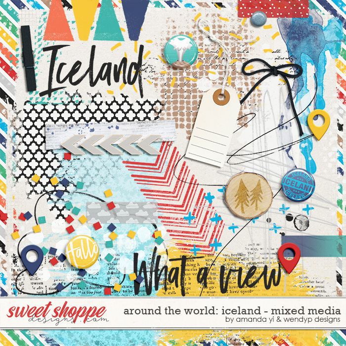 Around the world: Iceland - Mixed Media by Amanda Yi & WendyP Designs