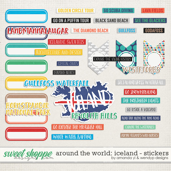 Around the world: Iceland - stickers by Amanda Yi & WendyP Designs