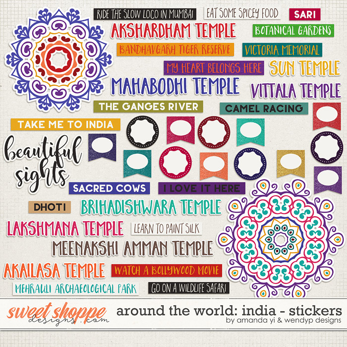Around the world: India - Stickers by Amanda Yi & WendyP Designs