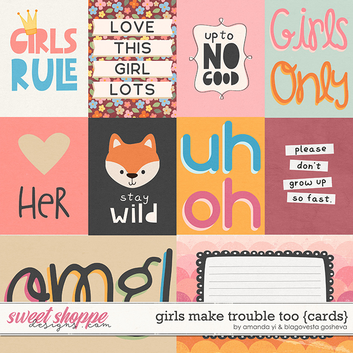 Girls make trouble, too: cards by Amanda Yi & Blagovesta Gosheva