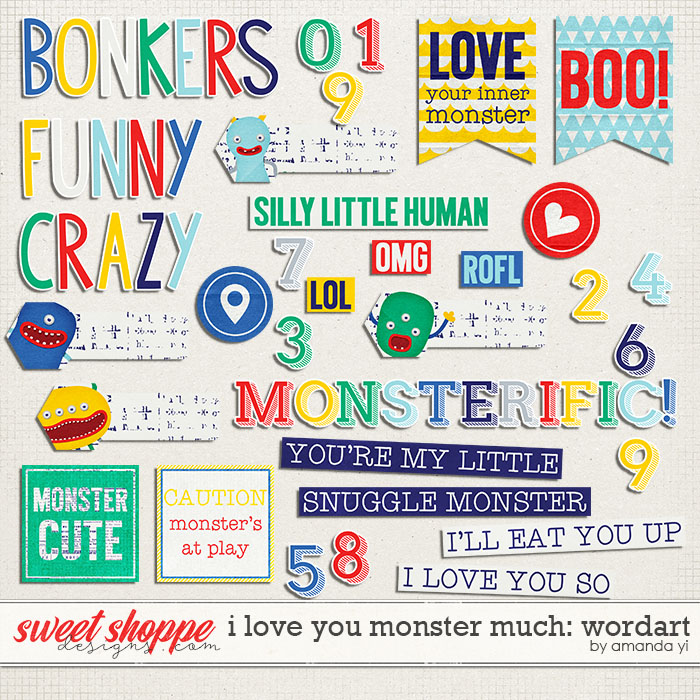 I Love You Monster Much : Wordart by Amanda Yi I Love You Monster Much : Wordart by Amanda Yi