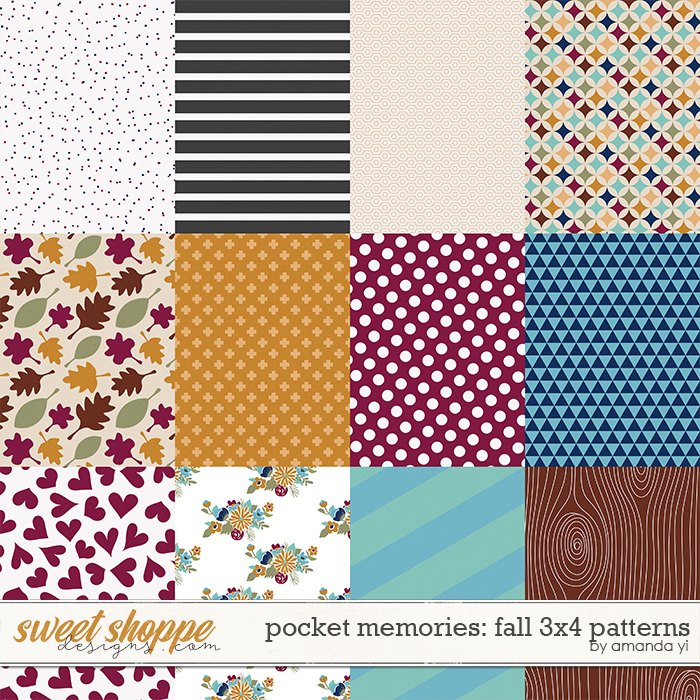 Pocket Memories: Fall 3x4 Patterns by Amanda Yi Pocket Memories: Fall 3x4 Patterns by Amanda Yi