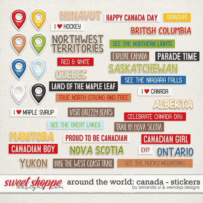 Around the world: Canada - Stickers by Amanda Yi & WendyP Designs