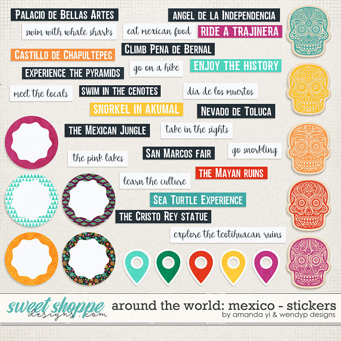 Around the world: Mexico - Stickers by Amanda Yi & WendyP Designs